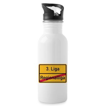 3. Liga - Trinkflasche mit integriertem Trinkhalm - Weiß - Rechts