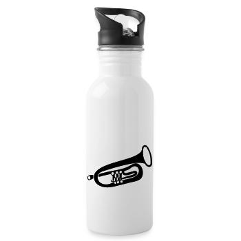 Trompete - Trinkflasche mit integriertem Trinkhalm - Weiß - Rechts