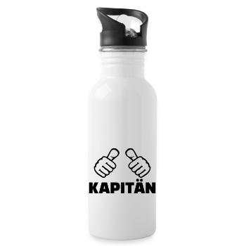 Kapitän - Trinkflasche mit integriertem Trinkhalm - Weiß - Rechts