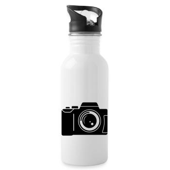 Kamera (Fotoapparat) - Trinkflasche mit integriertem Trinkhalm - Weiß - Rechts