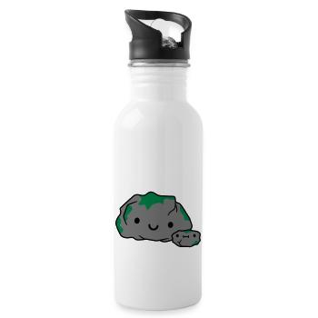 Family stone mum dad - Water bottle with straw - white - Right