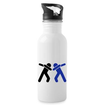 dabbing team man - Trinkflasche mit integriertem Trinkhalm - Weiß - Rechts