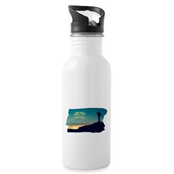 Neue Abenteuer - Bergsteigen - Trinkflasche mit integriertem Trinkhalm - Weiß - Rechts