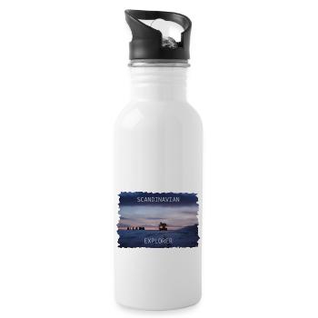 Scandinavian Explorer Iceland Norway - Trinkflasche mit integriertem Trinkhalm - Weiß - Rechts