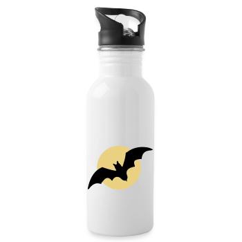 Lune de chauve-souris volante - Gourde avec paille intégrée - blanc - Droite
