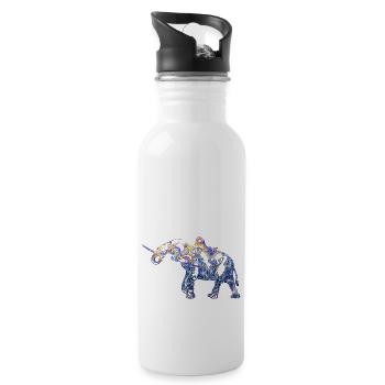 Frauen - Trinkflasche mit integriertem Trinkhalm - Weiß - Rechts