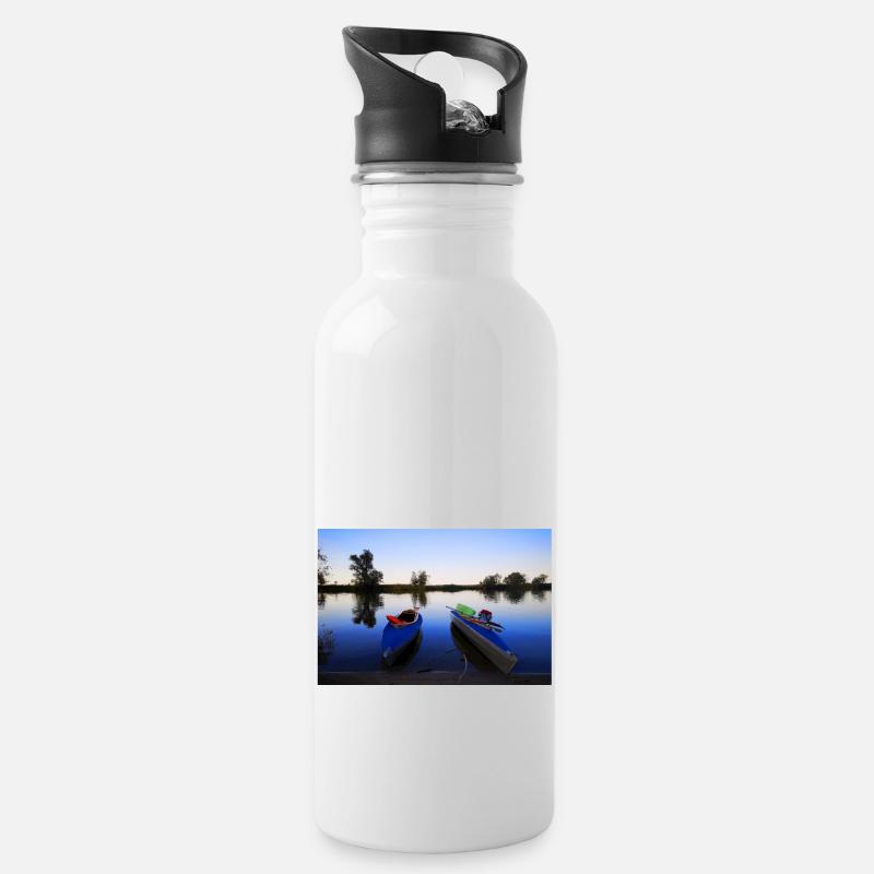 Faltboote - Trinkflasche mit integriertem Trinkhalm - Weiß