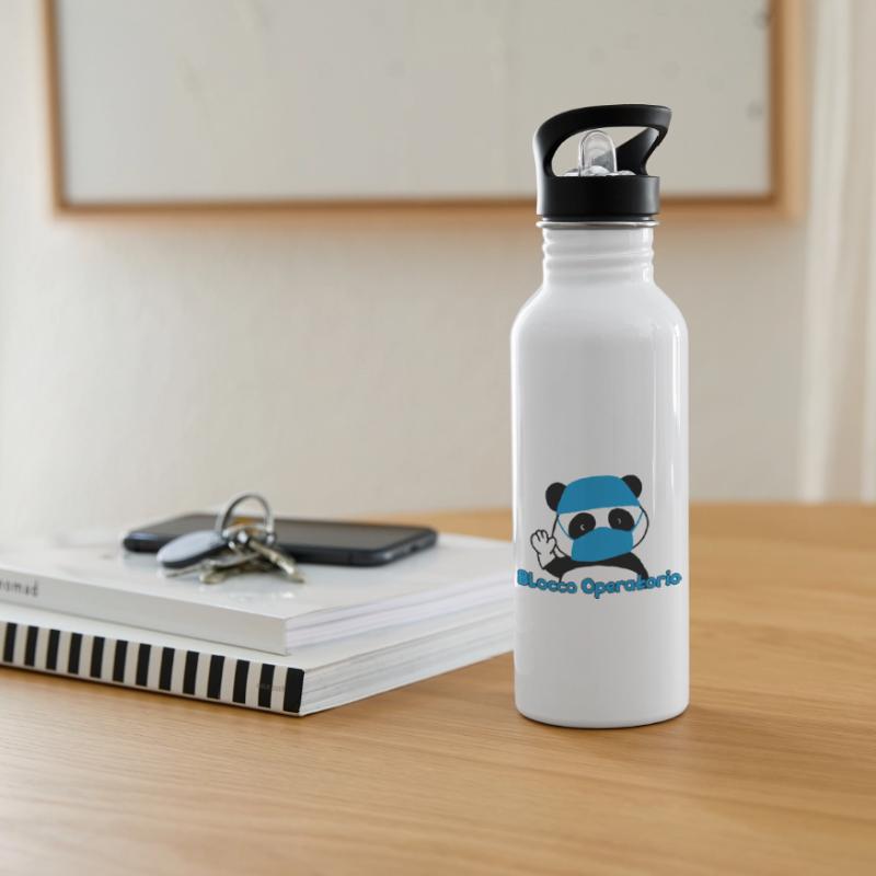 Panda Operating Block Water bottle with straw