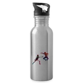fencing sport article #fencing #sport - Water bottle with straw - silver - Right