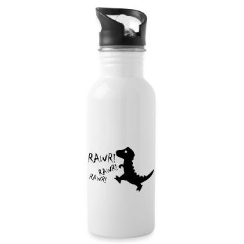 Dinosaur Dino - Water bottle with straw - white - Right