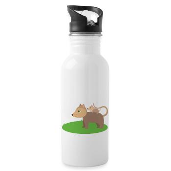 Opossums - Water bottle with straw - white - Right