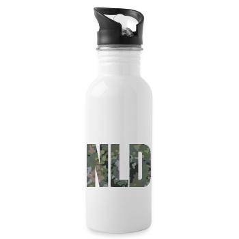 GB camouflage NLD text! - Water bottle with straw - white - Right