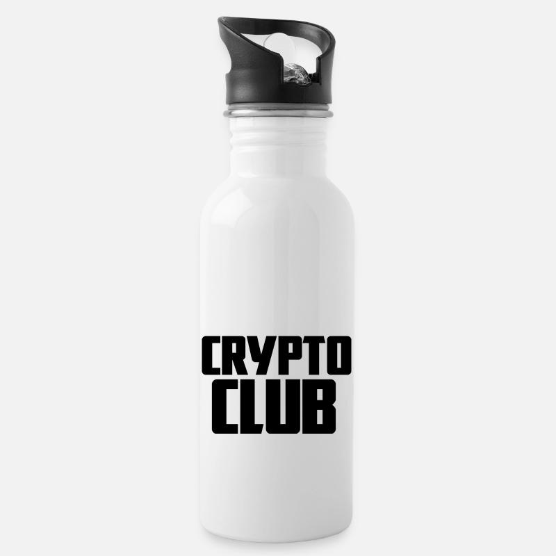 crypto club - Gourde avec paille intégrée - blanc