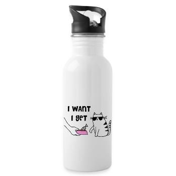 I Want I Get - Water bottle with straw - white - Right