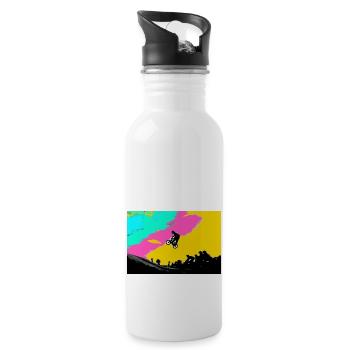 bmx - Trinkflasche mit integriertem Trinkhalm - Weiß - Rechts