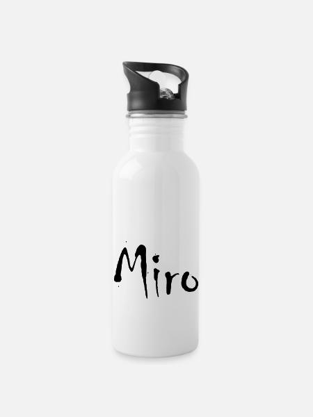 Miro - Water bottle with straw - white