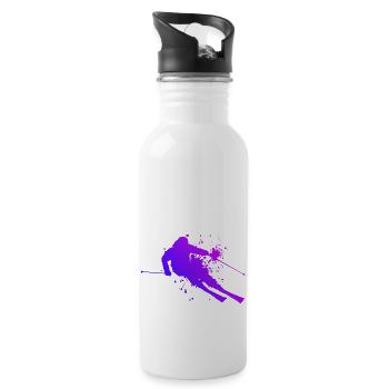 Skiing Skiing Ski Women Skiers Stunt Ski - Water bottle with straw - white - Right