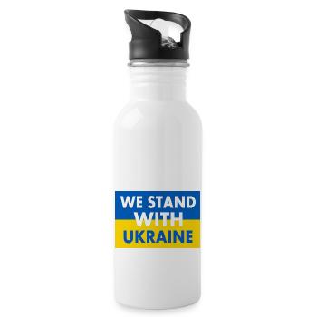 We stand with ukraine - Gourde avec paille intégrée - blanc - Droite