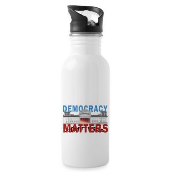 Demokratie Democracy Matters Bundestag Berlin - Trinkflasche mit integriertem Trinkhalm - Weiß - Rechts