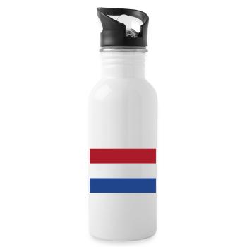Flagge Niederlande (Holland) / Holland Flagge - Trinkflasche mit integriertem Trinkhalm - Weiß - Rechts