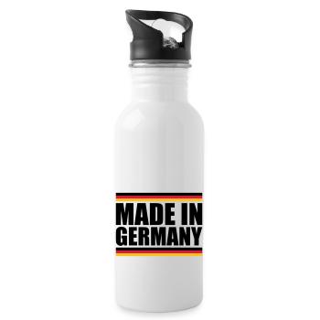 Fabriqué en Allemagne - Gourde avec paille intégrée - blanc - Droite