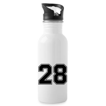28 - Trinkflasche mit integriertem Trinkhalm - Weiß - Rechts