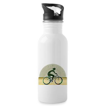 Radfahrer - Trinkflasche mit integriertem Trinkhalm - Weiß - Rechts