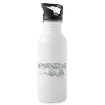 BMX Race Racing Mountainbike Motocross - Trinkflasche mit integriertem Trinkhalm - Weiß - Rechts