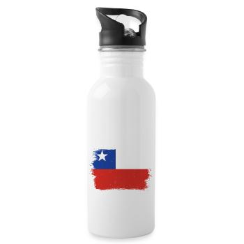 Chile Flagge Südamerika Chilenische Fahne Vintage - Trinkflasche mit integriertem Trinkhalm - Weiß - Rechts