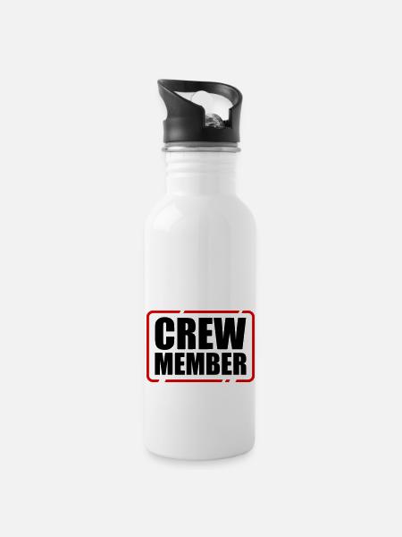 CREW Member Team Bride Staff JGA Group Team - Water bottle with straw - white