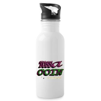 health informatics specialist clothing - Trinkflasche mit integriertem Trinkhalm - Weiß - Rechts