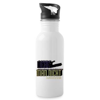 lustig kaffeebecher statement kaffee morgen witzig - Trinkflasche mit integriertem Trinkhalm - Weiß - Rechts