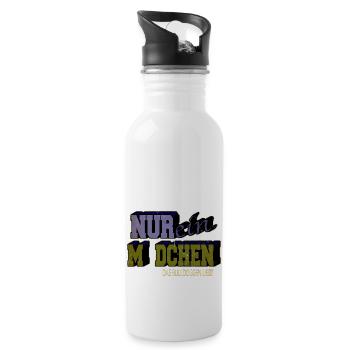 geek cool lieben geschenkidee lieblingshund boxer - Trinkflasche mit integriertem Trinkhalm - Weiß - Rechts