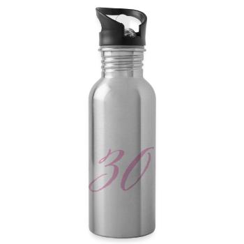 30th birthday 30 years - Water bottle with straw - silver - Right