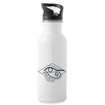 Auge von RA Ägyptisches Symbol - Trinkflasche mit integriertem Trinkhalm - Weiß - Rechts