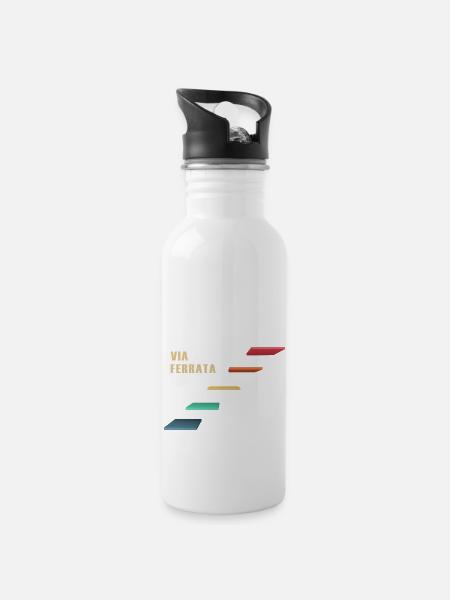 klettersteig via ferrata bergsport - Trinkflasche mit integriertem Trinkhalm - Weiß