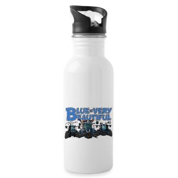 Blau sehrSchön 3 - Trinkflasche mit integriertem Trinkhalm - Weiß - Rechts