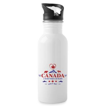 Canada Vancouver Montreal Toronto Maple Leaf Bears - Water bottle with straw - white - Right