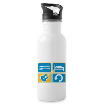Repeat playing guitar daily - Water bottle with straw - white - Right