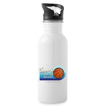 Suomi Finnland Basketball - Trinkflasche mit integriertem Trinkhalm - Weiß - Rechts