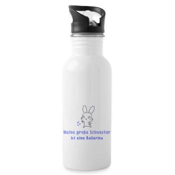 Meine beste Freundin ist eine Ballerina - Trinkflasche mit integriertem Trinkhalm - Weiß - Rechts