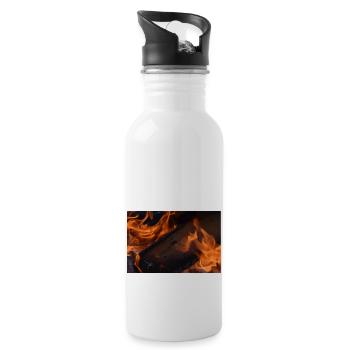 Dark Flames - Water bottle with straw - white - Right