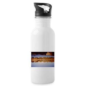 Lake Forest View - Trinkflasche mit integriertem Trinkhalm - Weiß - Rechts