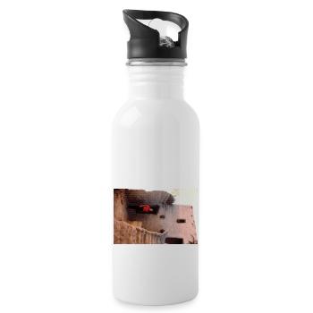 Vintage Egypt House - Trinkflasche mit integriertem Trinkhalm - Weiß - Rechts
