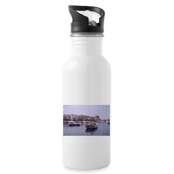 Vintage Santorini - Trinkflasche mit integriertem Trinkhalm - Weiß - Rechts