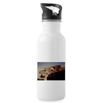 An Old House - Trinkflasche mit integriertem Trinkhalm - Weiß - Rechts