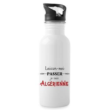laisser moi passer je suis algérienne humour - Gourde avec paille intégrée - blanc - Droite