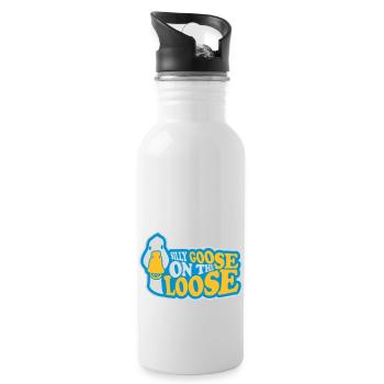 goose on the loose - Trinkflasche mit integriertem Trinkhalm - Weiß - Rechts