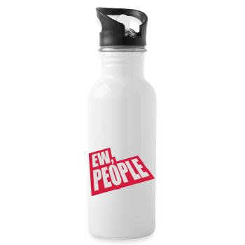 ew people lustiges Zitat - Trinkflasche mit integriertem Trinkhalm - Weiß - Rechts