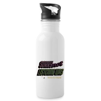 clumpsy king penguin cool awesome dab move - Water bottle with straw - white - Right